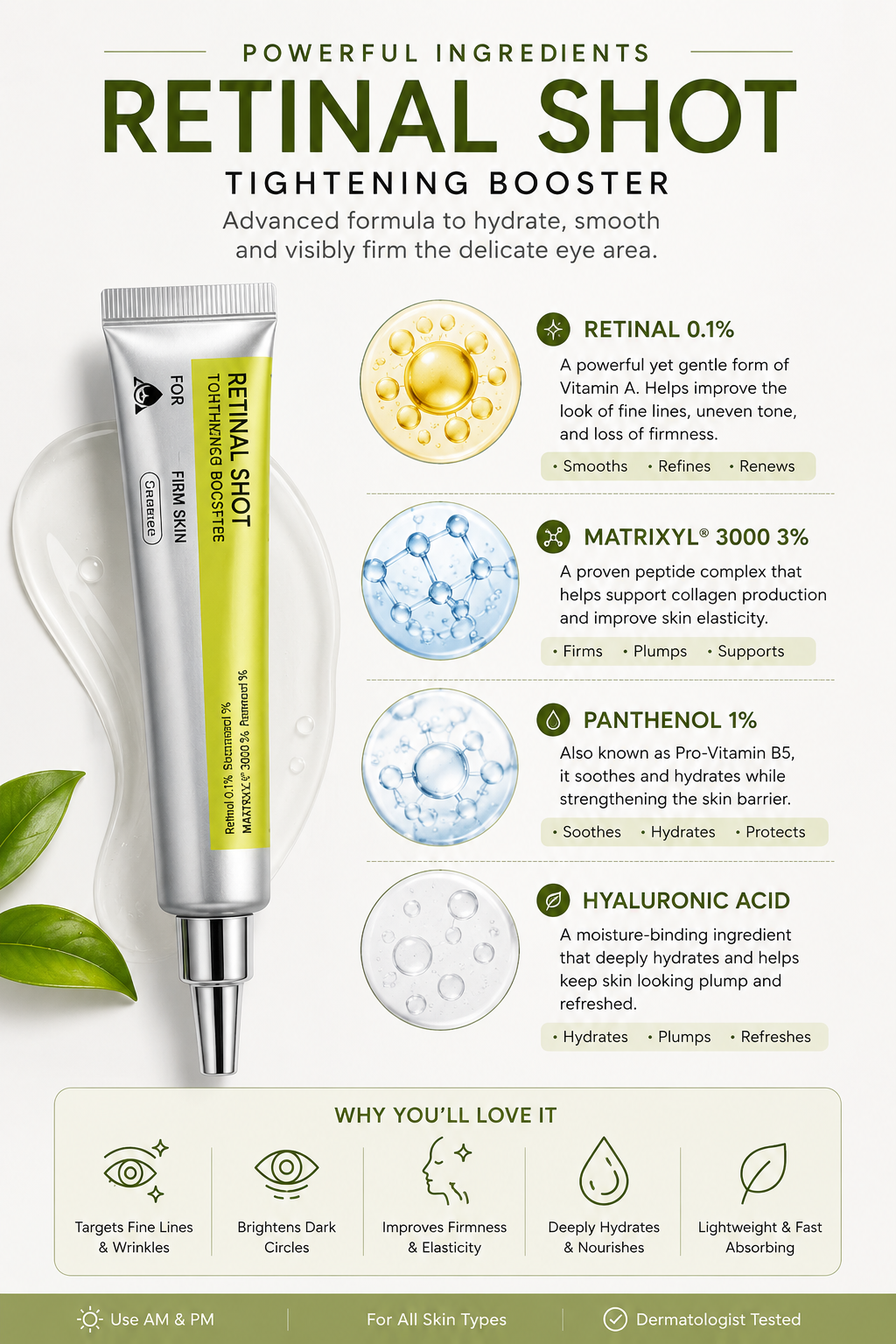 Retinol Eye Cream – For Fine Lines & Dark Circles