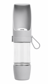 Grey 2-in-1 pet travel water bottle