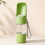Green 2-in-1 pet travel water bottle