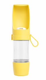 Yellow 2-in-1 pet travel water bottle