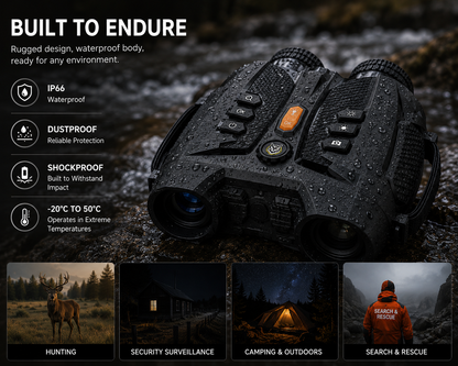 Night Vision Binoculars – 4K Digital, 800m Range, 10X Zoom