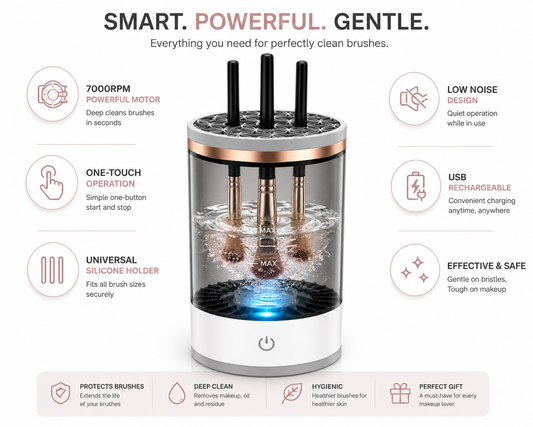 Electric Makeup Brush Cleaner – Spin-Clean in Seconds