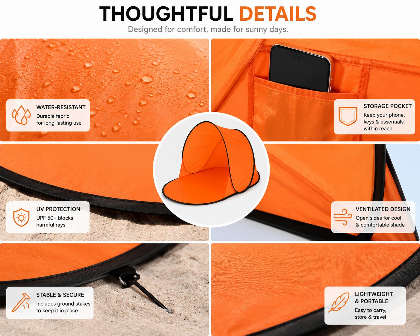 Pop-Up Beach Tent – UV Protection Sun Shelter