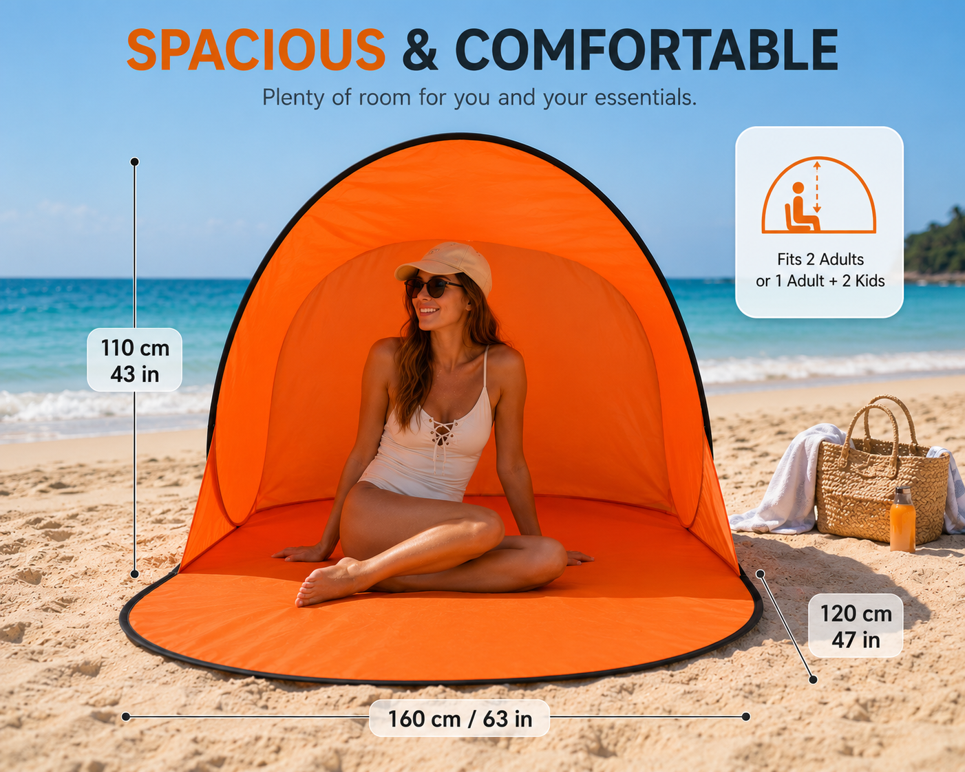 Pop-Up Beach Tent – UV Protection Sun Shelter