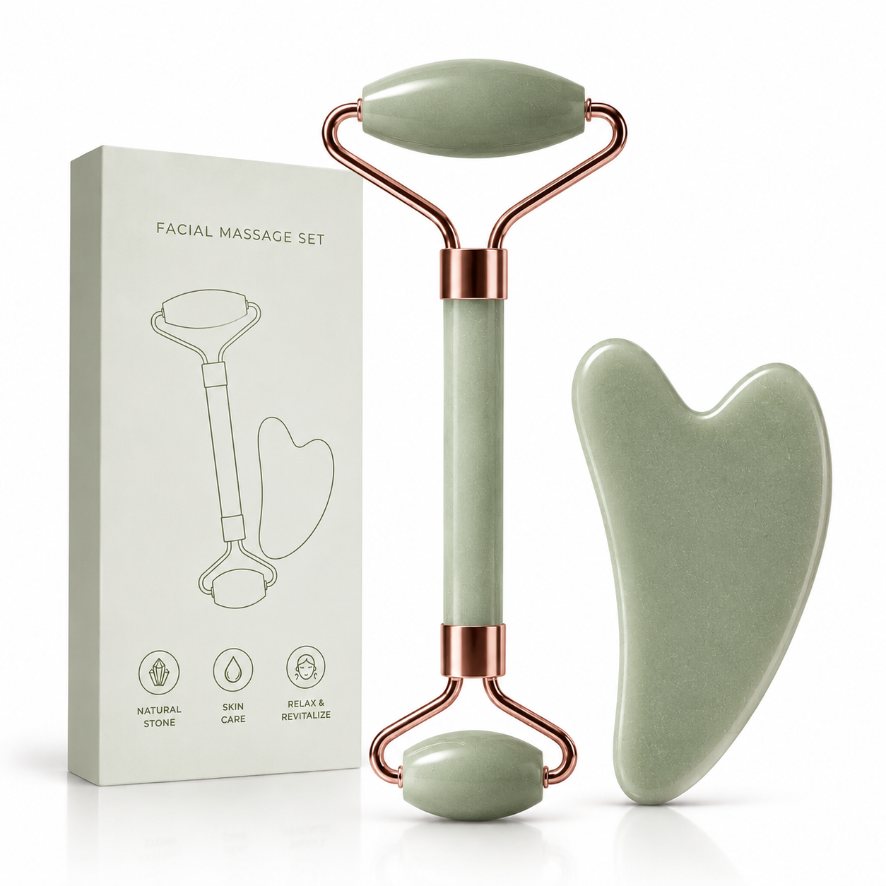 Facial Massage Roller – Face & Neck De-Puffing Tool