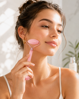 A person using the facial massage roller