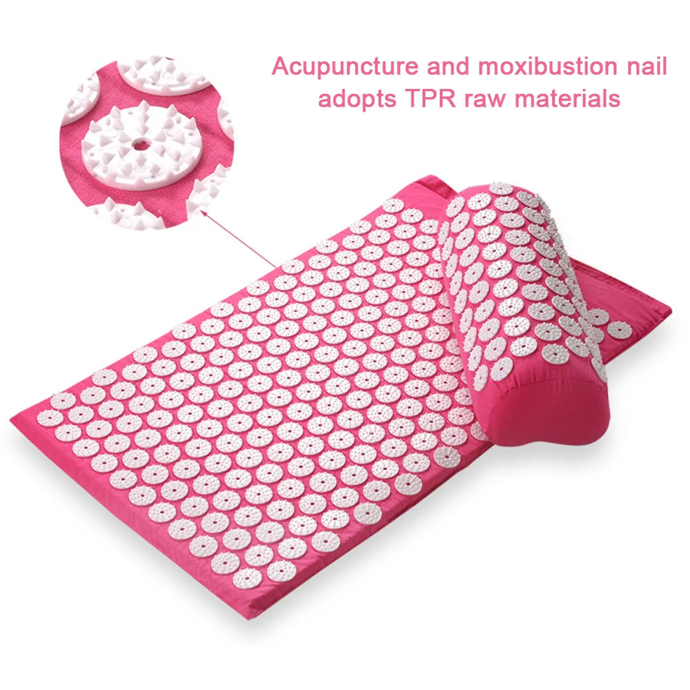 Acupressure mat and pillow set