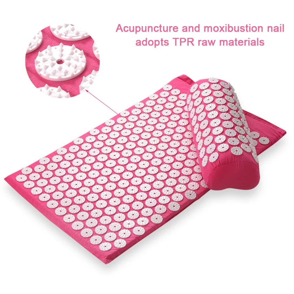 Acupressure mat in use