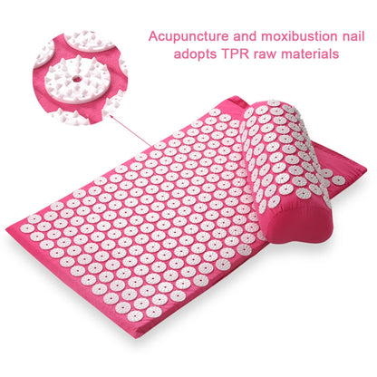 Acupressure mat in use