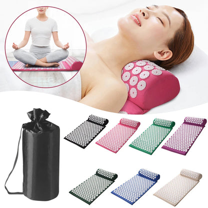 Acupressure mat and pillow set