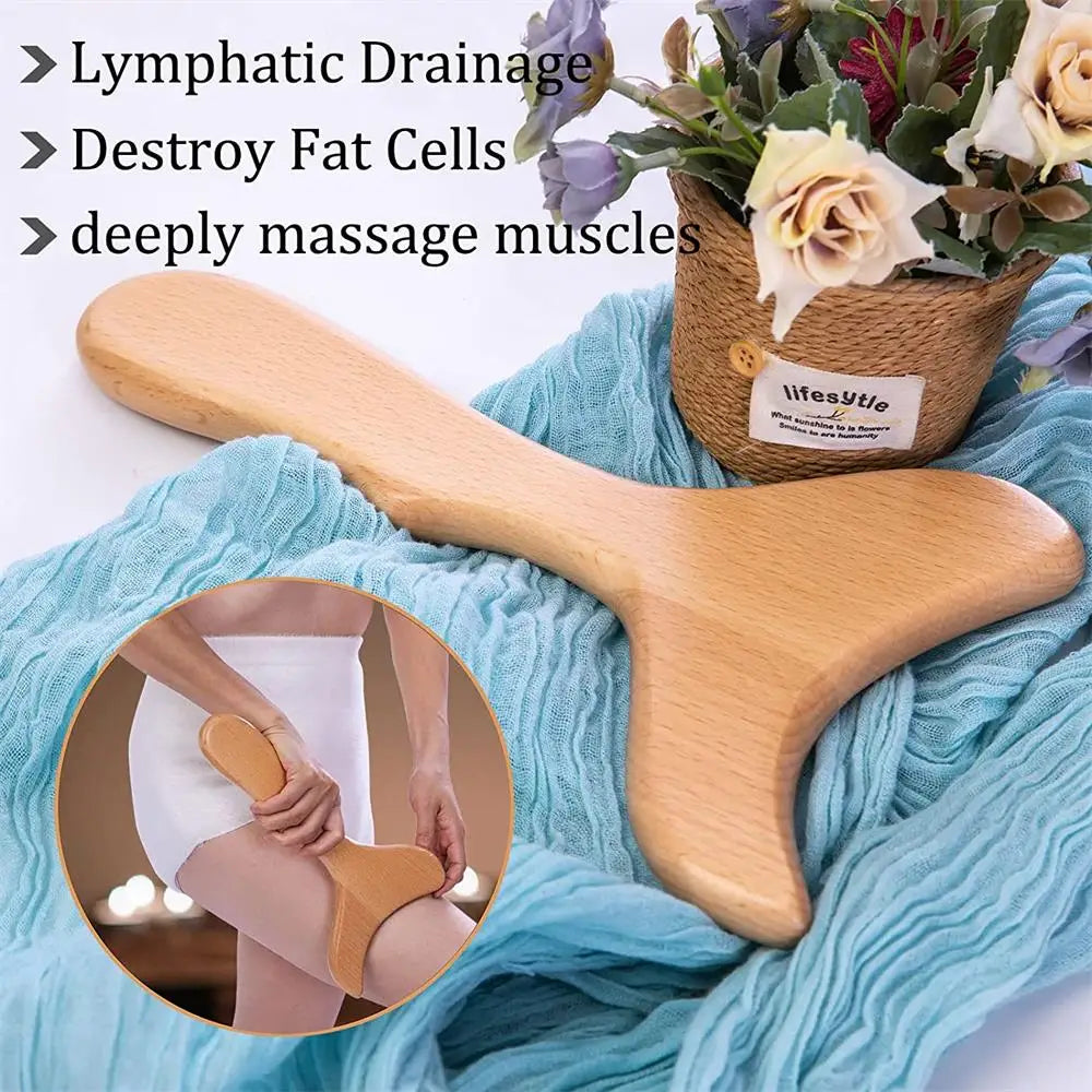 Wood therapy roller in use