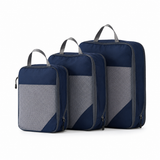Compression packing cubes set in navy blue