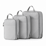 Compression packing cubes set in light grey