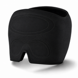 Black gel cooling comfort cap and eye wrap on a white background