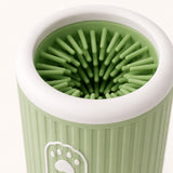 Close-up of the soft silicone cleaning bristles inside the paw cleaner cup