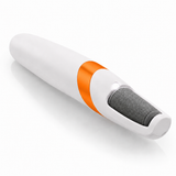 Electric callus remover with orange accent