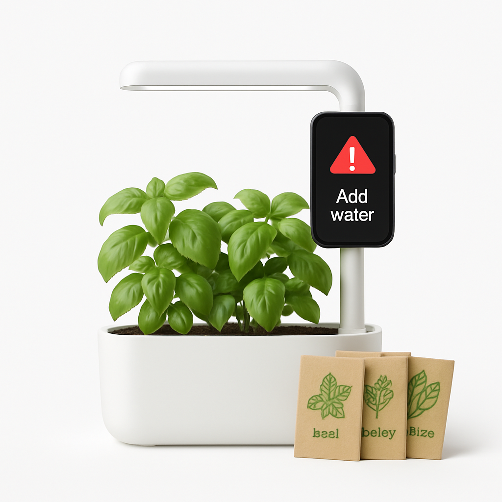 Smart Indoor Garden Display with Plant Care Alerts