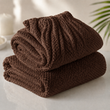 Microfiber spa wrap set in brown