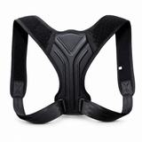 Black posture corrector back brace on white background