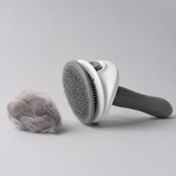Slicker brush one-click self-clean releasing collected pet fur