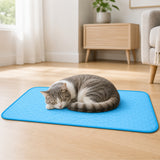 Light cyan self-cooling ice silk pet mat, alternate view