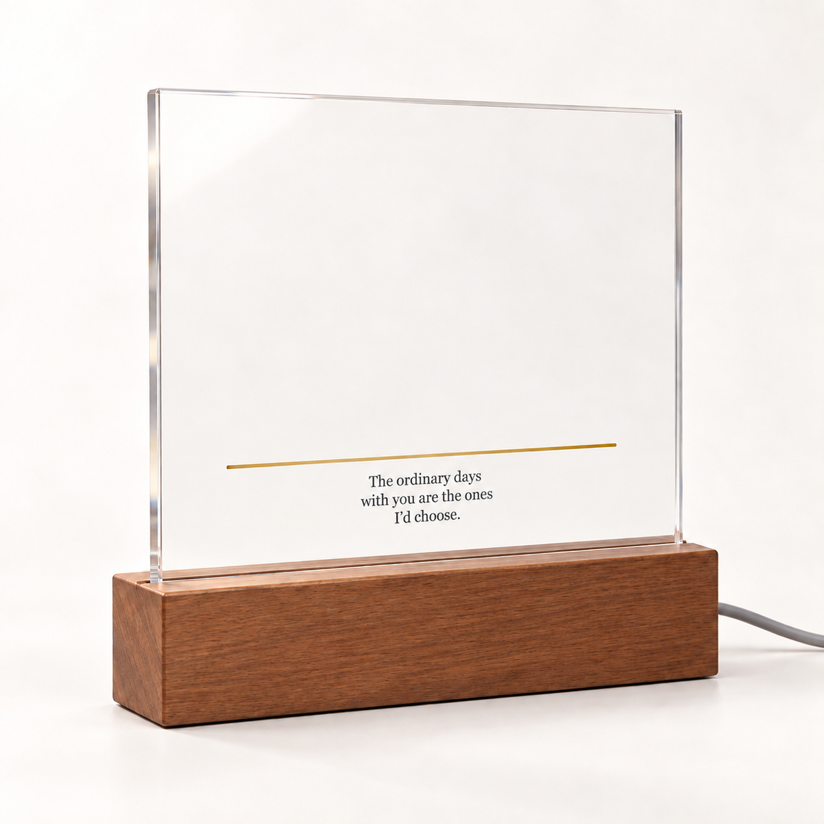 Sowth light romantic — printed message product photograph