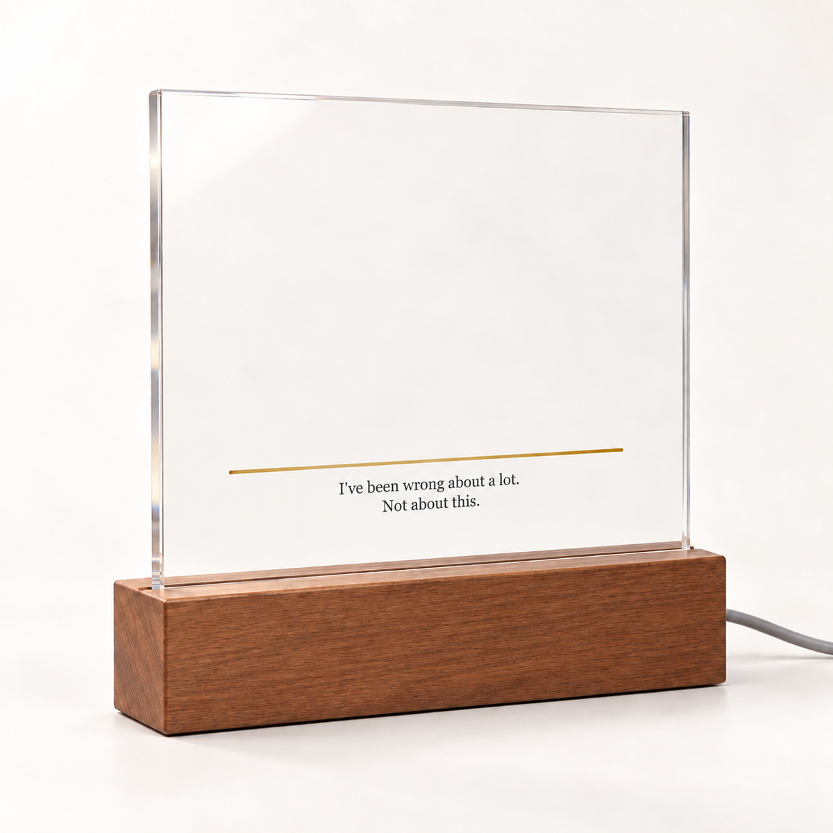 Sowth light wry — printed message product photograph